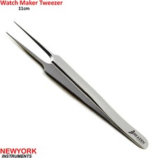 Silver Tone Pointed Tip Watch Jewelry Repair Tool Watchmakers Repairing Tweezers