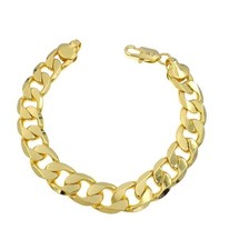 12mm Miami Cuban Link Bracelet Men Yellow Gold Filled c84