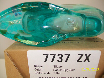 Fenton Christmas 2010 Robin's Egg Blue Slipper # 7737 ZX | eBay