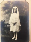 Creepy Little Girl  First Communion Antique Photograph The Marion Studio MA