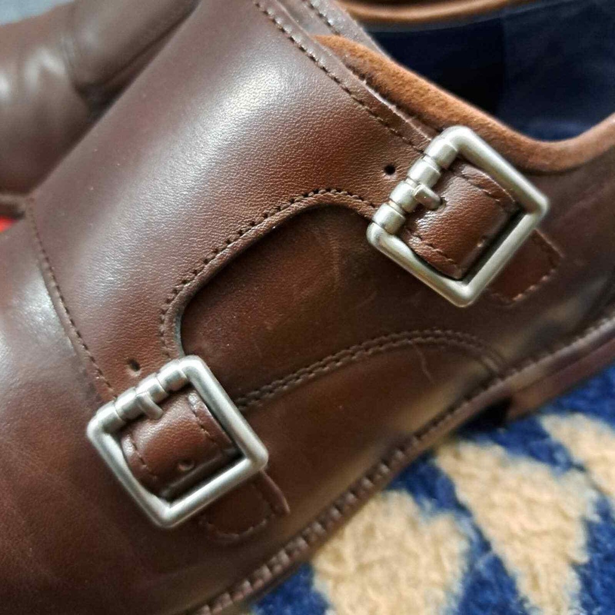 COLE HAAN Men Double Monk Strap Shoes Grand OS Brown 7.5 M  display picture 3