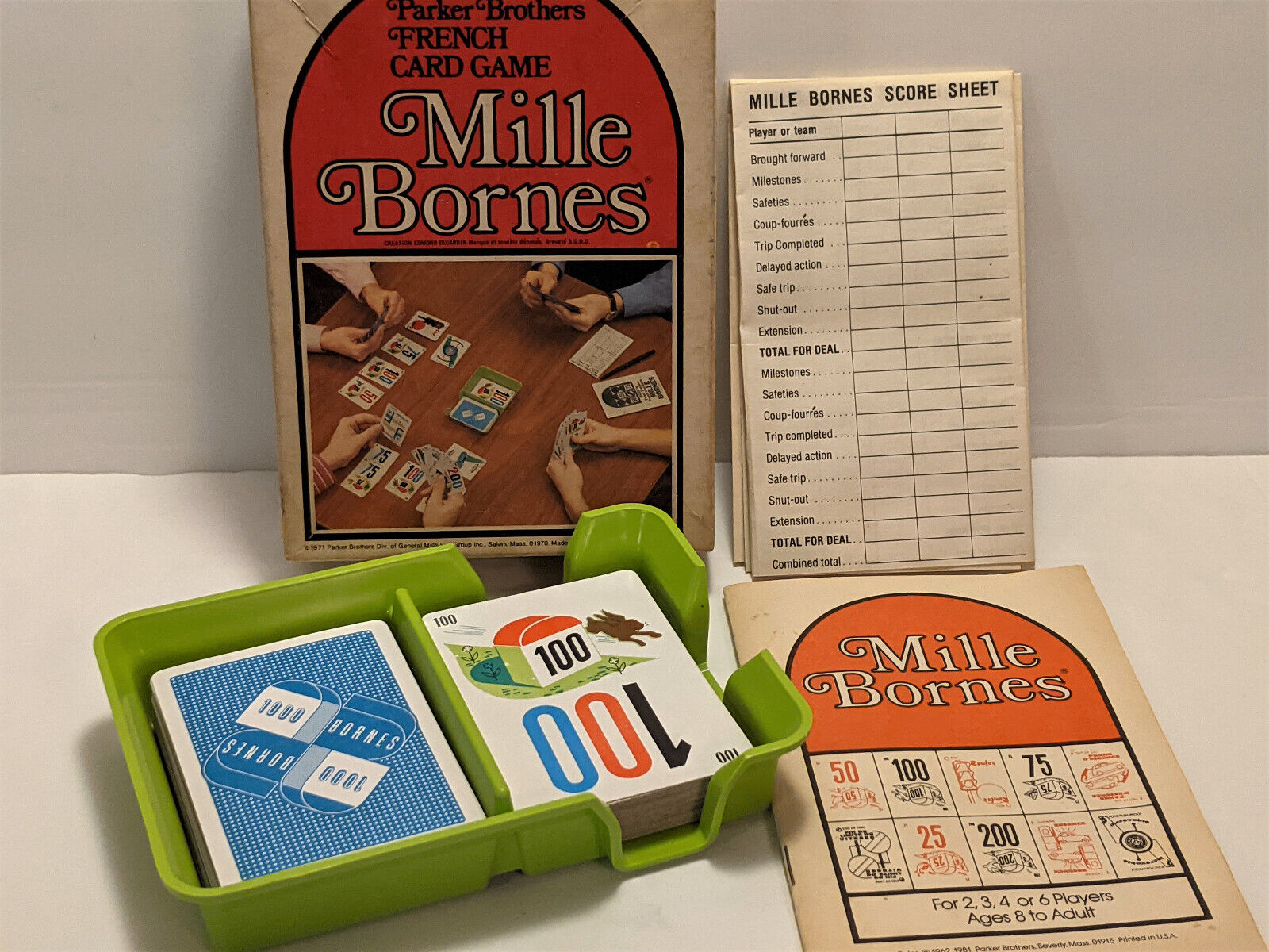 MILLE BORNES French Card Game VTG 1971 #13 Parker Brothers Made in USA