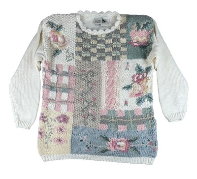 New Classic Element Sweater Women M Multicolor Hand Knitted