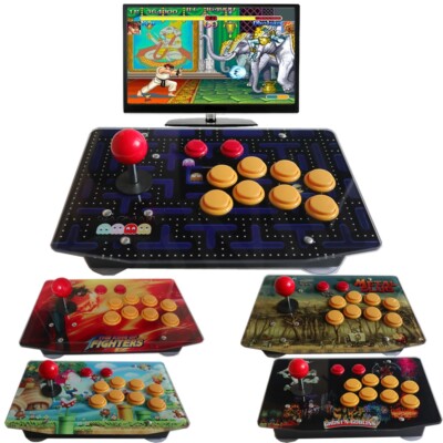 RAC-J500S 10 Buttons Arcade Joystick USB Wired Acrylic Artwork Panel PC RetroPie