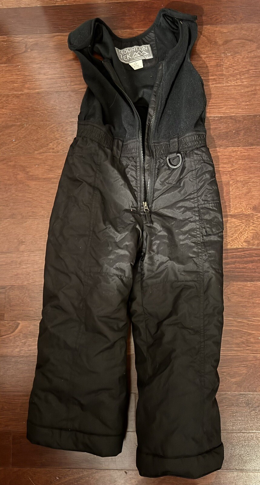 MOUNTAIN TEK Ski Pants Child's Size 6 Snow Bibs Overalls Black Insulated Zip Up
