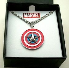 Marvel Comics Captain America Shield Necklace Pendant New Box Men's Unisex