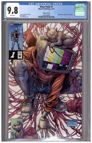 Ninja Funk #1 CGC 9.8 Variant Cover G Tyler Kirkham Spider-Man 1990 Homage 1:25