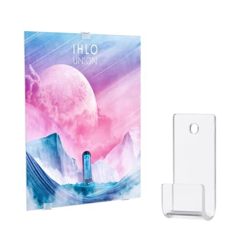 8 Sets Vinyl Record Wall Mount with 24 Pcs Shelf Holder for Film Albums