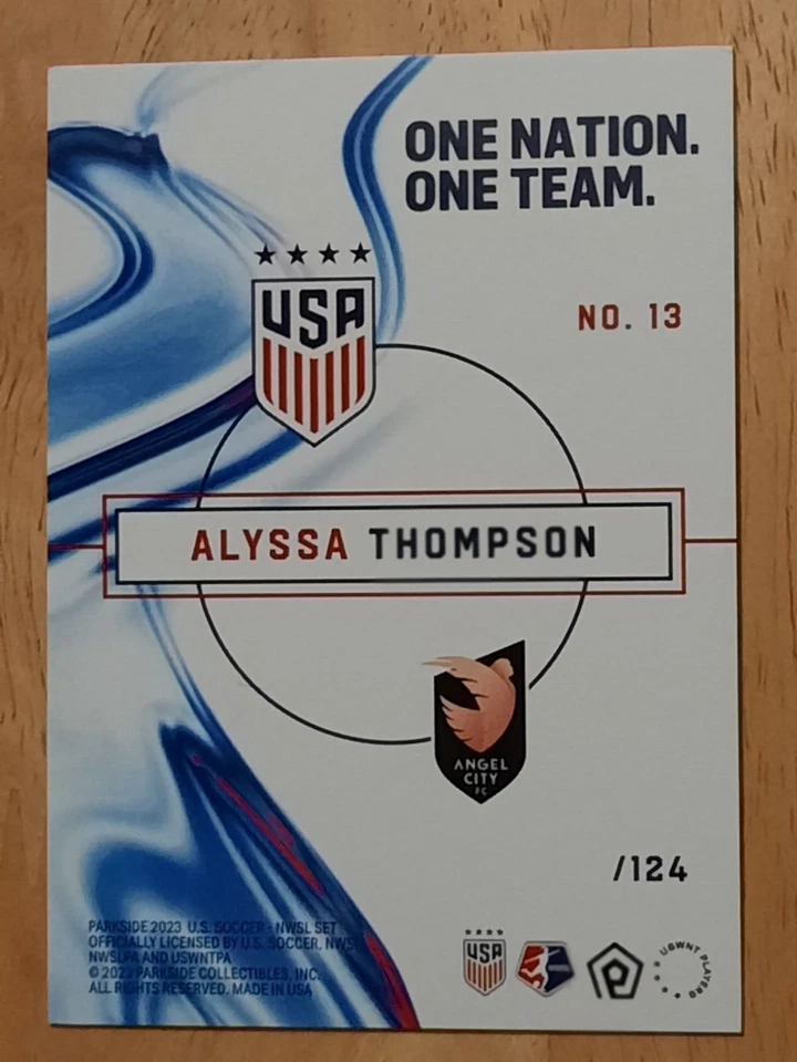 Alyssa Thompson 2023 Parkside One Nation One Team SP Foil Parallel Rookie /124 - Image 2 of 2