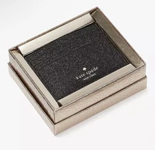 Kate Spade New York Glimmer Glitter Small Slim Card Holder Black