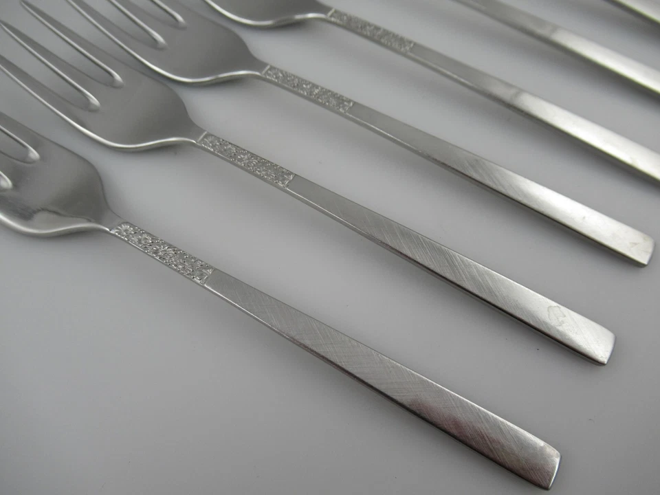6 tenedores de cóctel LOVE STORY Viners Sheffield England cubiertos de acero inoxidable Foto 2 de 4