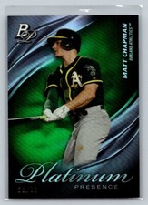 2019  Bowman Platinum #PP-4 Matt Chapman Platinum Presence Green 68/99