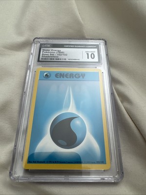 CGC 10 GEM MINT Water Energy 102/102 Base Set SHADOWLESS Pokemon Card