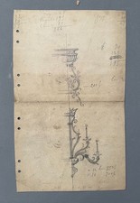 Dessin, projet de luminaire, lustre, début XXe