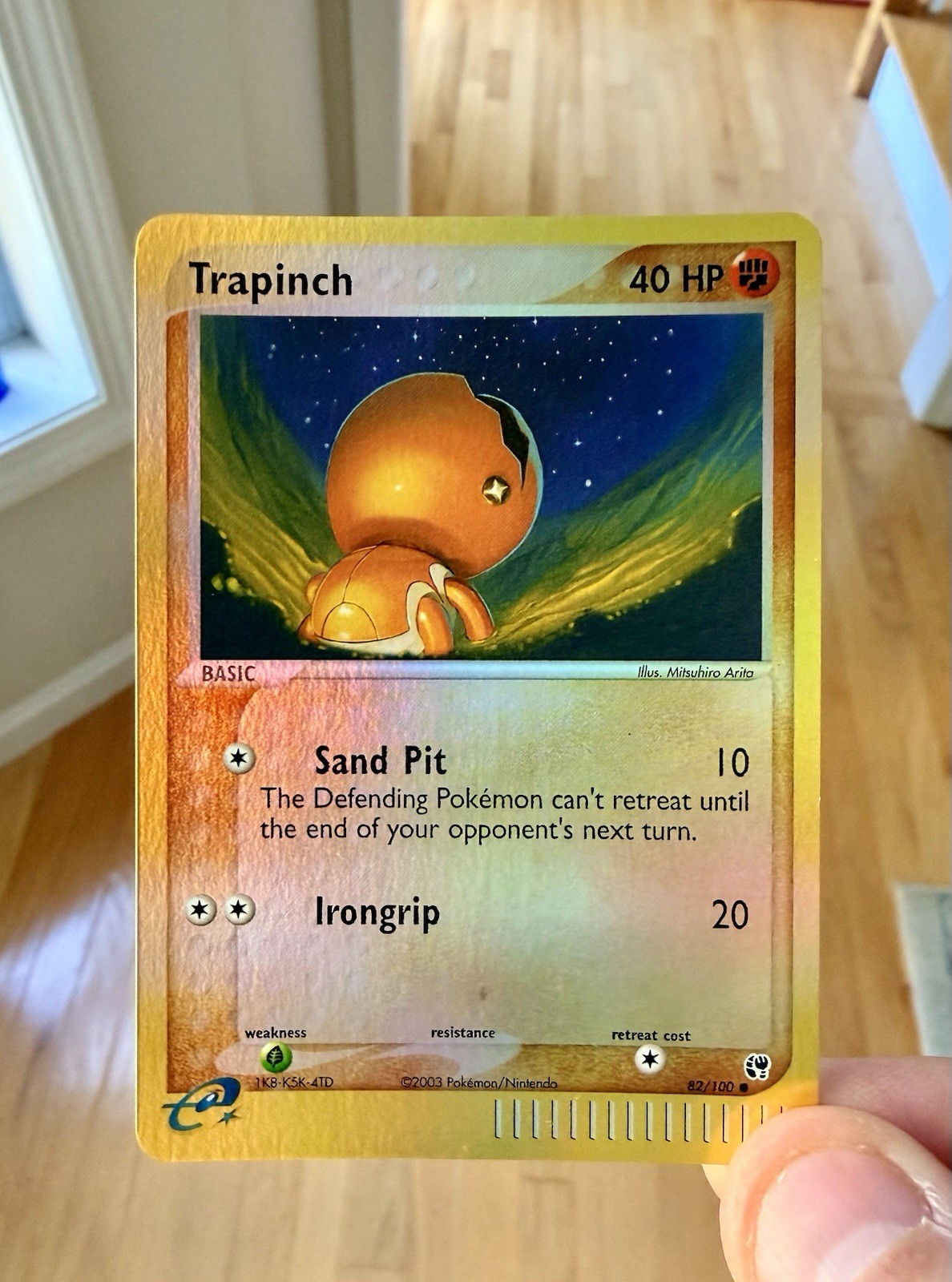 2003 Pokemon EX Sandstorm Trapinch 82/100 Reverse Holo PSA 9 Quality Mint