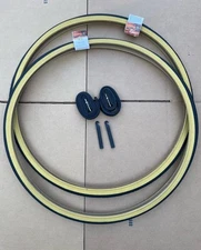 28 x 1 5/8 x 1 1/8 Road Bike Tires and Tubes Set 700 x 28C Black Gum Wall Smooth