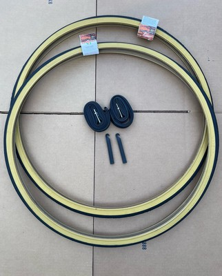 #ad #ad 28 x 1 5 8 x 1 1 8 Road Bike Tires and Tubes Set 700 x 28C Black Gum Wall Smooth $49.95