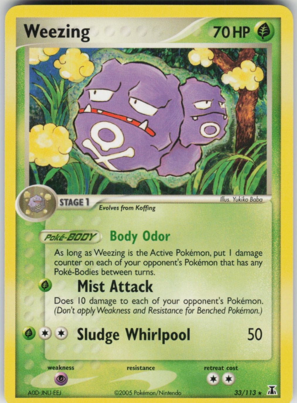 Pokemon TCG Weezing 33/113 Delta Species Rare card Normal NM