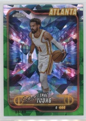 2024-25 Topps Chrome Sapphire Green 98/99 Trae Young #82 19l7