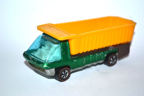 Vintage Hot Wheels Redline Dump Truck Bright Green Hong Kong 1969 VGC
