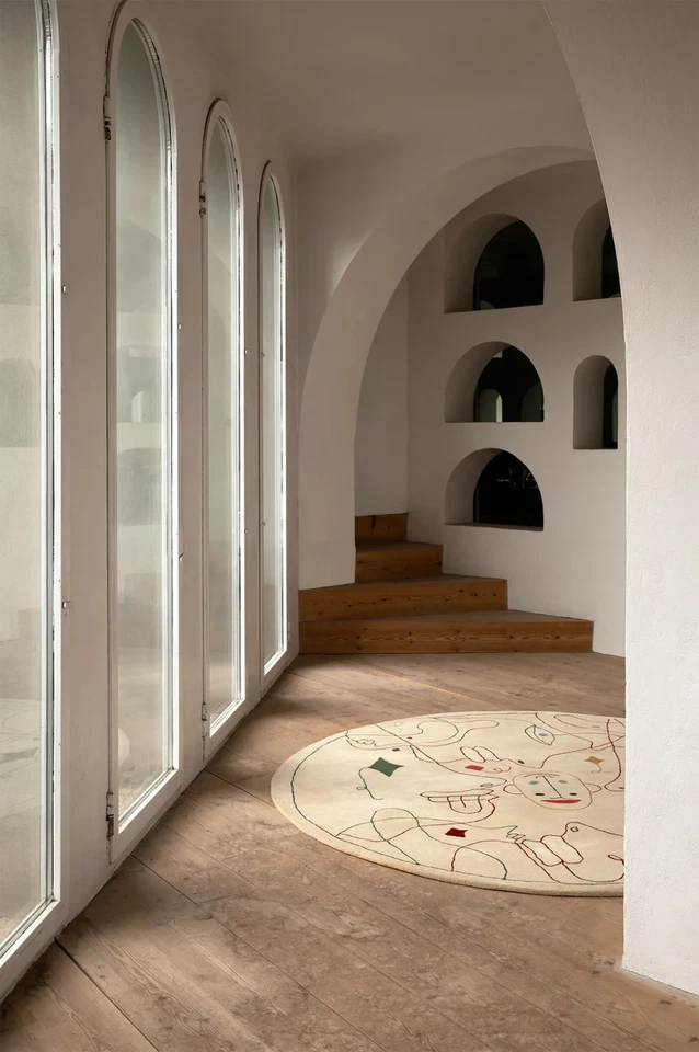 Rug Silhouette Wool Handmade Tufted Hand Linon Hooked Area Navy Rug, Quatrefoil - Image 4 of 4