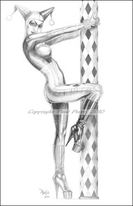 Harley Quinn original pencil drawing