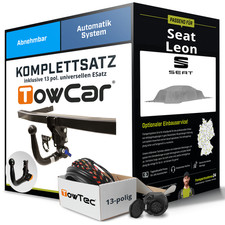 Für SEAT Leon II Typ 1P1 Anhängerkupplung abnehmbar +eSatz 13pol uni. 09-13 NEU