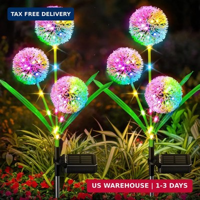 WdtPro Solar Lights Outdoor Garden Decor, 4 Pack 12 Heads Solar Flower Lights, 2