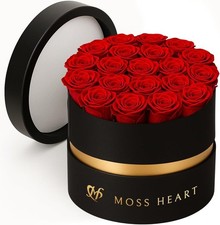 20 Preserved Roses, Forever Flowers for Delivery in Designer Round-Shaped Box, P