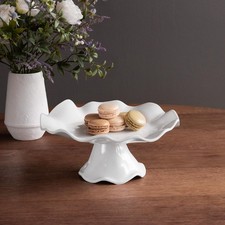 Beatriz Ball VIDA Havana Small Pedestal Cake Plate | 10.5" White | Melamine
