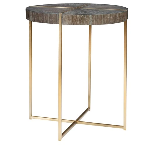 Uttermost Taja 20" Wide Dark Walnut and Brass Accent Table - Picture 4 of 5