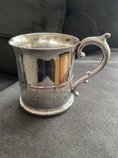 Vintage Silver Plated Childs Baby Cup w/ Handle - Engraved Name "Dorothy" LN/EUC