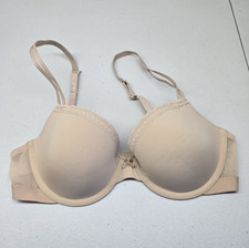 Aerie Women Bra 34C Beige T Shirt Underwired Lace Adjustable Straps