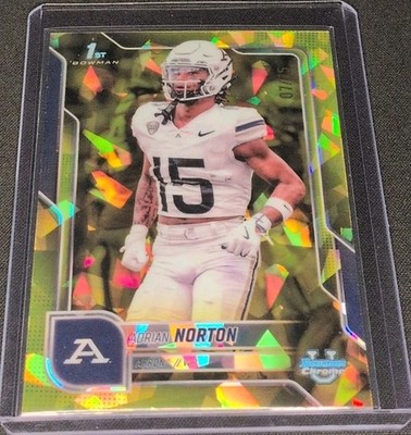 2025 Bowman University Chrome Sapphire Adrian Norton #88 Yellow Ice /75 RC Akron