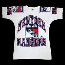 Vintage 90s NHL New York Rangers Hockey Apex One T-Shirt Large White