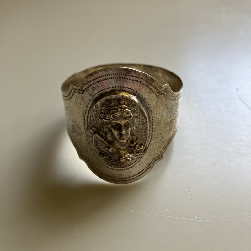 Medallion Napkin Ring. Maker Unknown. Coin Silver