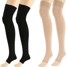 Medical Compression Stockings Support Varicose Veins Thigh High Open Toe Unisex