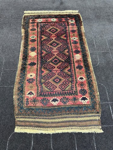 Handmade Antique Old Baloch Rug