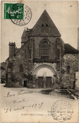 Old postcard St Bris church (1478697)