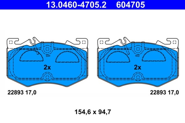 Bremsbelagsatz Scheibenbremse ATE 13.0460-4705.2 FüR Mercedes CLA Shooting Brake-image