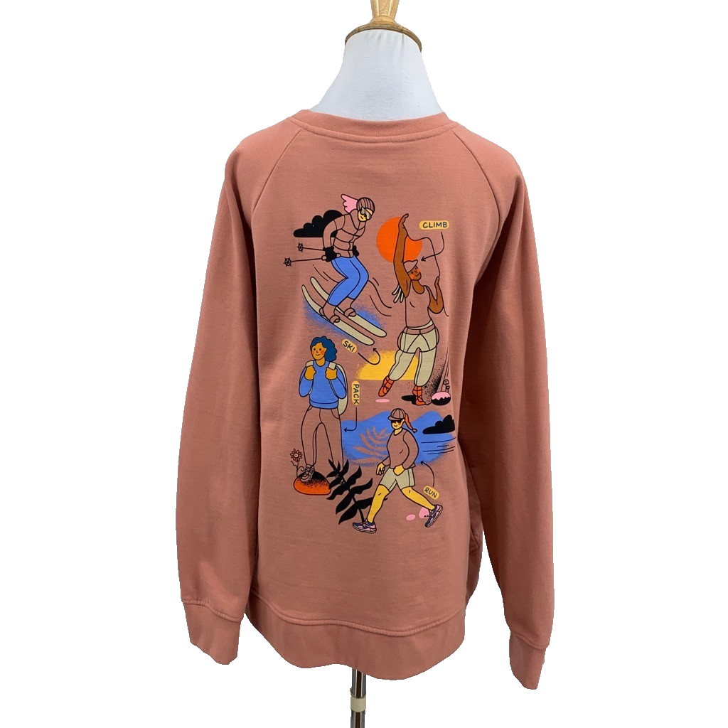 The North Face Sweatshirt Womens XXL 2XL Salmon Rose IWD Logo