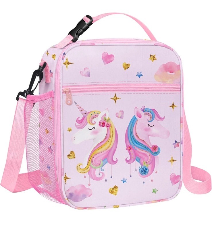 Clastyle Unicorn Insulated Lunch Bag Large Thermal Cooler Bag for Girl Picnic L