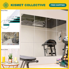 Full Length Wall Mirror Set - Frameless Home Gym Door Mirrors, 12"x12PCS