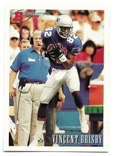VINCENT BRISBY 1993 BOWMAN ROOKIE CARD EX-MT+ CONDITION. rookie card picture