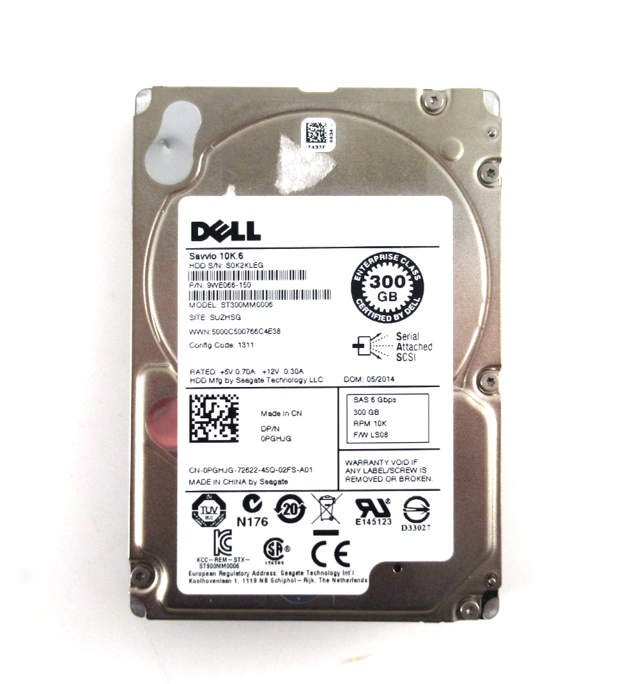 300GB SAS 2.5"" 15mm 10K 6Gb/s HDD - PGHJG