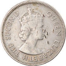[#799611] Münze, Mauritius, Elizabeth II, 1/2 Rupee, 1975, S, Copper-nickel, KM: