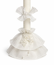 Kerzentuch Kerzenrock  Tropfschutz IVORY CREME zum Kommunionkleid  *15