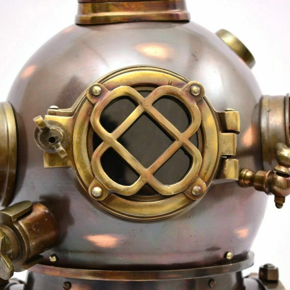 18" Diving Helmet US Navy Mark V Deep Sea Divers Antique Scuba SEA Divers Helmet - Image 3 of 4