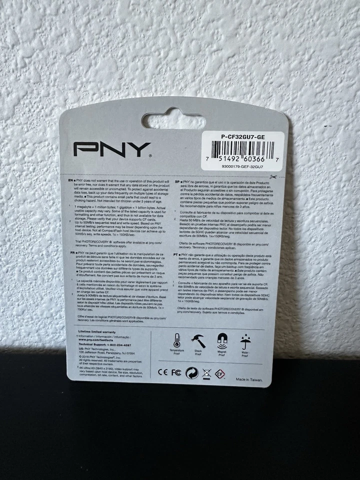 New Sealed PNY 32gb High Performance Compact Flash Card P-cf32gu7-ge 4K UDMA 7 - Image 2 of 2