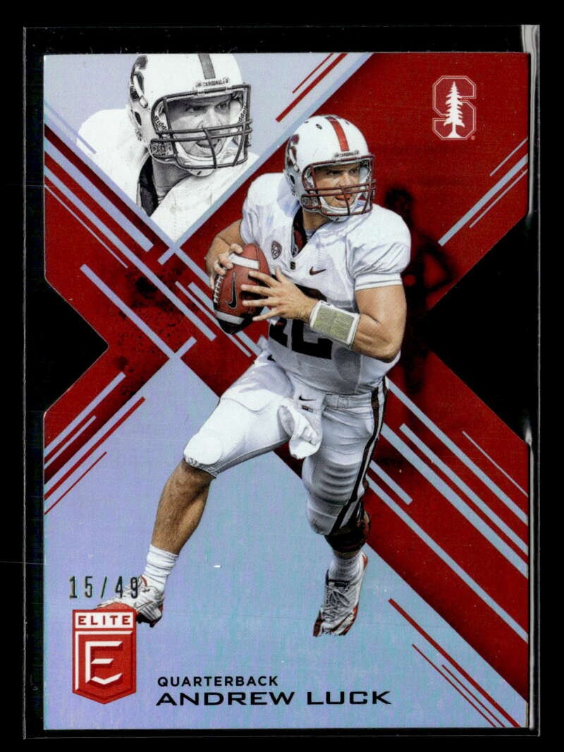 2017 Panini Elite Draft Picks Andrew Luck Red Die Cut /49 #7 Stanford FX4646